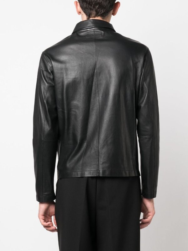 EMPORIO ARMANI: Chaquetas de cuero online - Chaqueta De Cuero - Negro