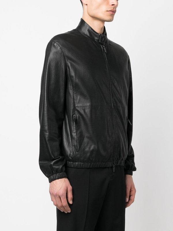 Emporio Armani Leather jacket - Black - Men|D41R86D1P86999