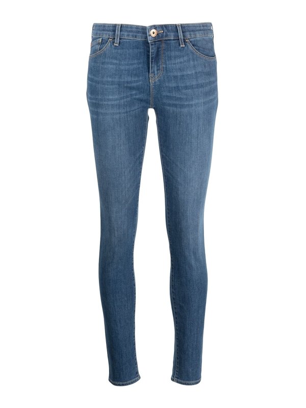 EMPORIO ARMANI: skinny jeans - Skinny denim cotton jeans