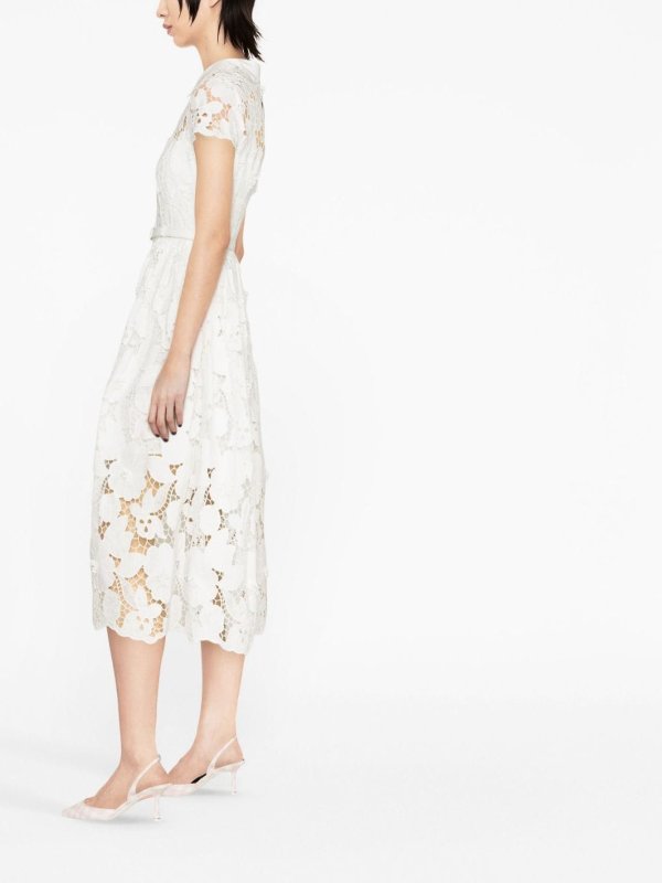 iKRIX Self Portrait: Vestido Midi - Blanco