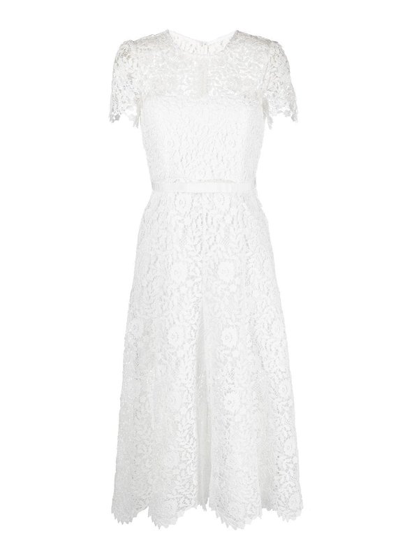 Self Portrait: ニーレングスドレス - 膝丈ドレス - 白