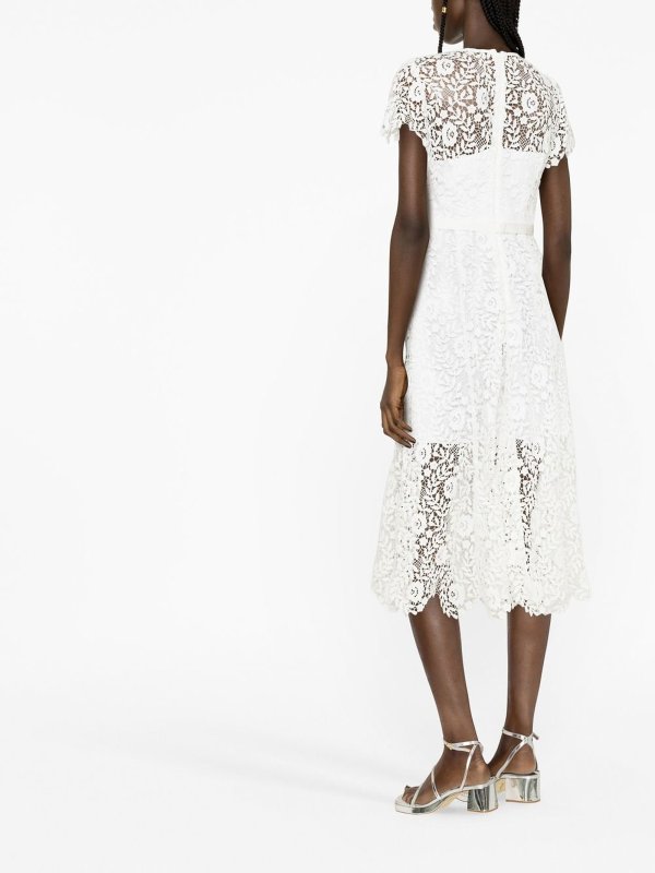 iKRIX Self Portrait: 膝丈ドレス - 白