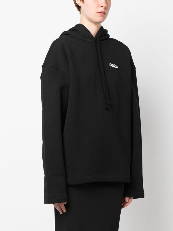 Felpa con cappuccio in cotone biologico shop online: 032C