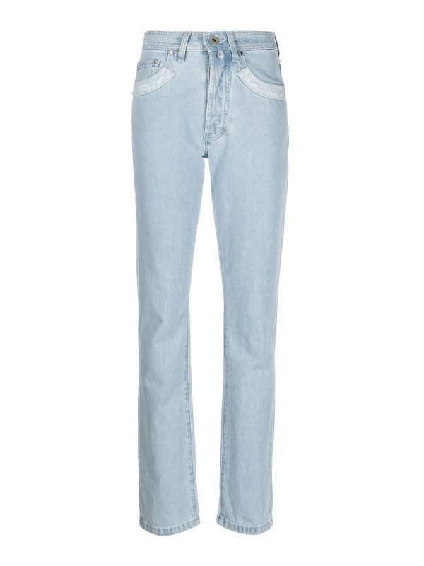 032C: straight leg jeans - Patchwork organic cotton jeans