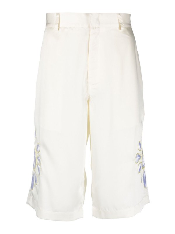 BLUEMARBLE: Trousers Shorts - Embroidered flowers shorts