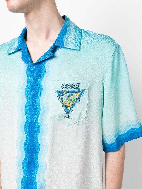 シャツ - ブルー shop online: CASABLANCA