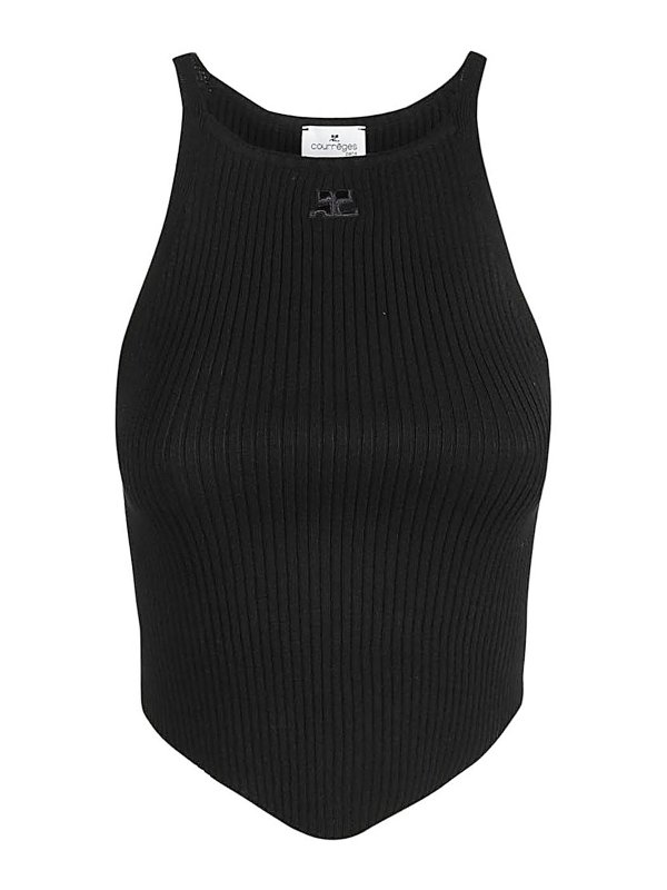 Courreges: Tops y camisetas sin mangas - Top - Negro