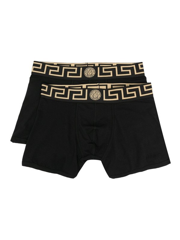 VERSACE: Swim shorts & swimming trunks - Greca boxer border 2 pack