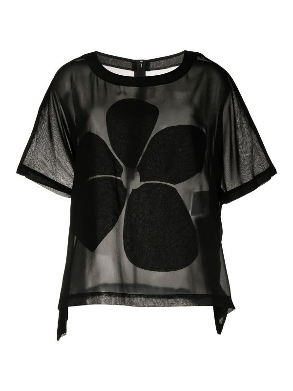 COMME DES GARCONS: t-shirts - Double layer of tulle and cotton t-shirt