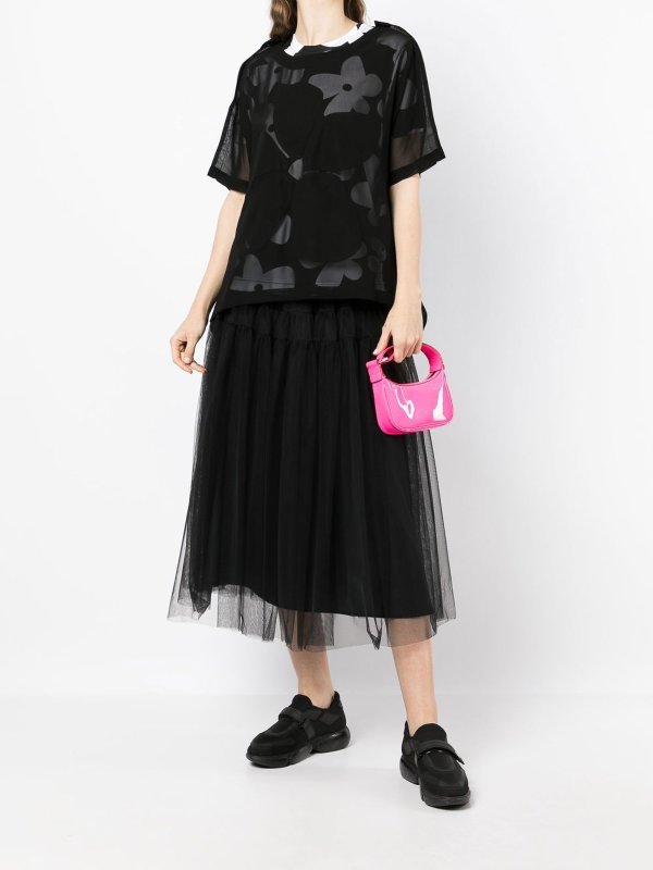COMME DES GARCONS: t-shirts online - Double layer of tulle and cotton t-shirt