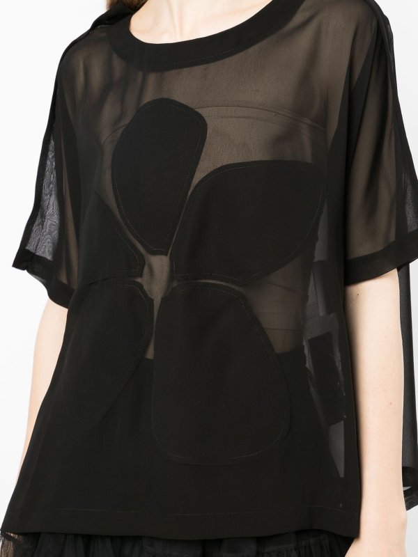 iKRIX COMME DES GARCONS: t-shirts - Double layer of tulle and cotton t-shirt