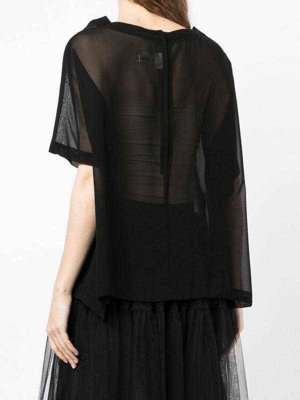 Double layer of tulle and cotton t-shirt shop online: COMME DES GARCONS