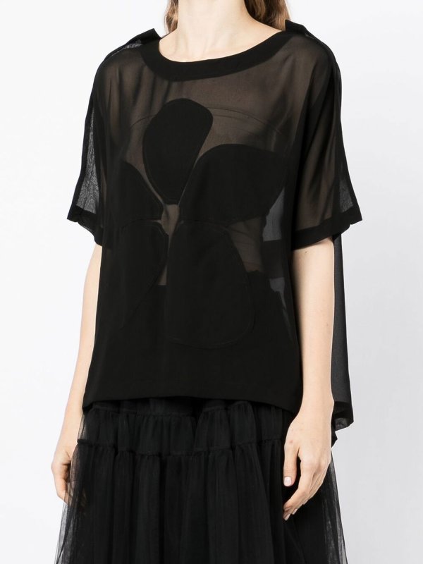 COMME DES GARCONS buy online Double layer of tulle and cotton t-shirt