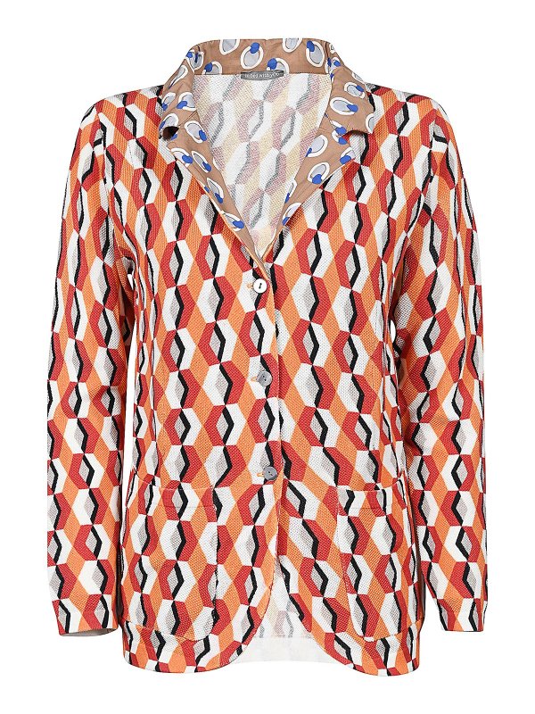 IN BED WITH YOU: blazers - Printed single-breasted blazer jacket