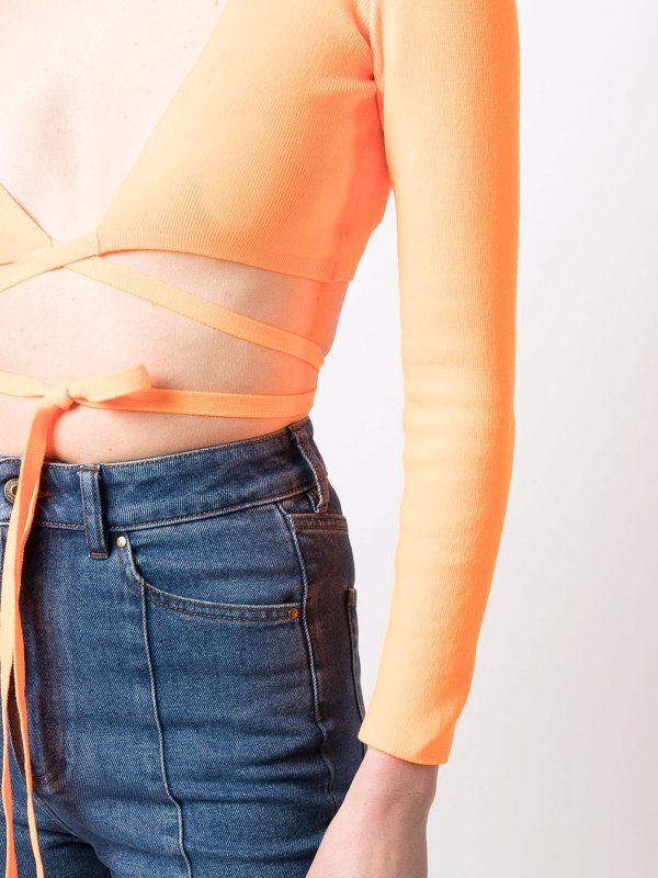 m.s.g.m.: Tops & Tank tops online - Wrap knitted crop top