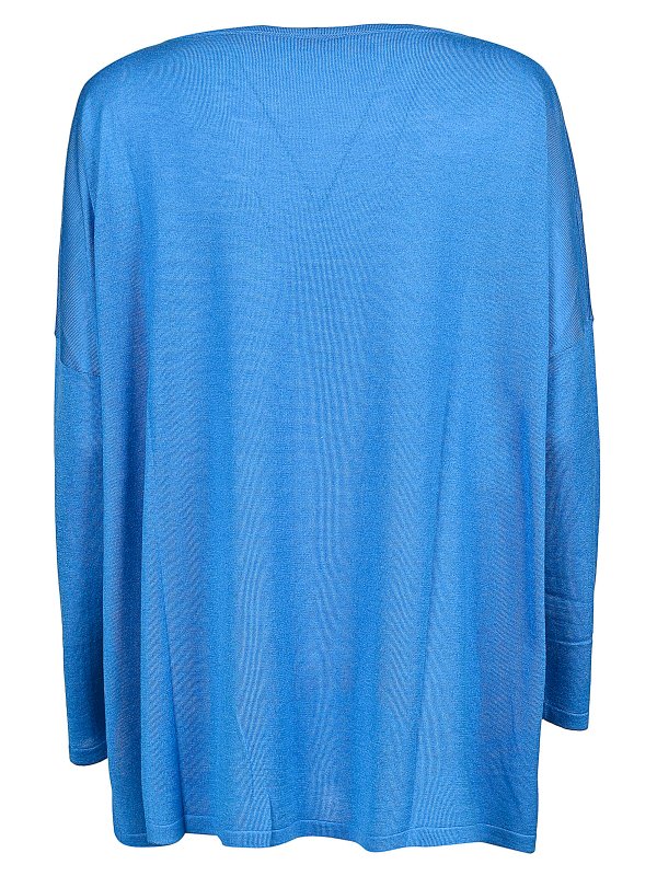 MANIPUR CASHMERE: Strickpullover mit Rundhalsausschnitt online - Rundhalspullover - Blau