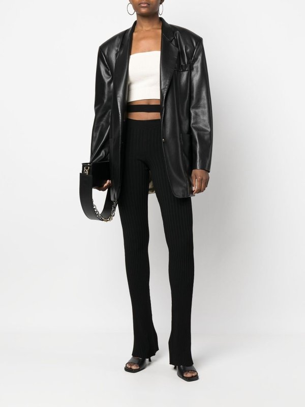 ANDREĀDAMO buy online Ribbed knit cut-out flared trousers