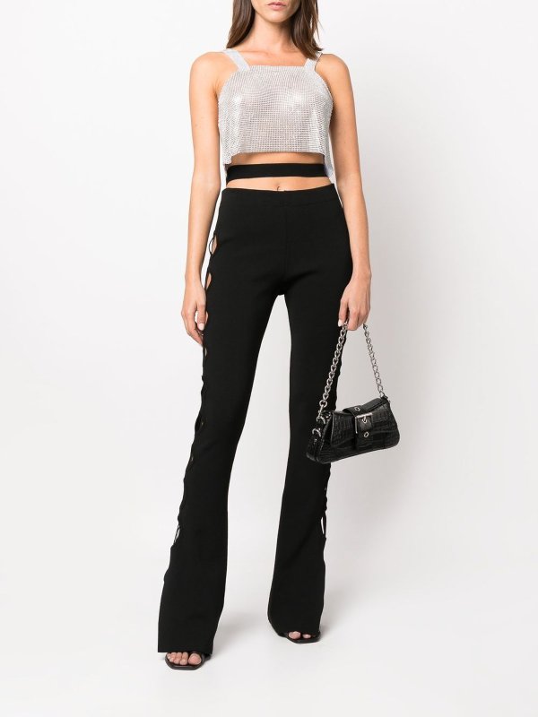 ANDREĀDAMO buy online Stretch knit cut-out flared trousers