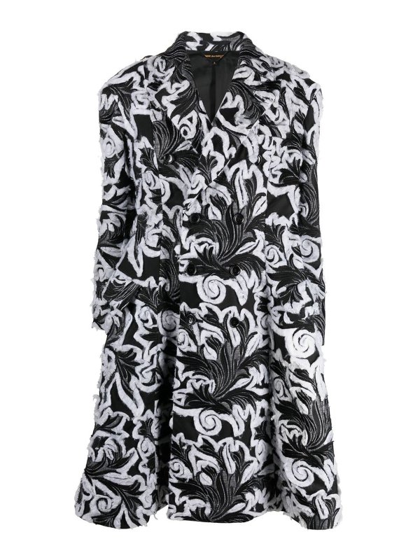 COMME DES GARCONS: cappotti al ginocchio - Cappotto damascato doppiopetto