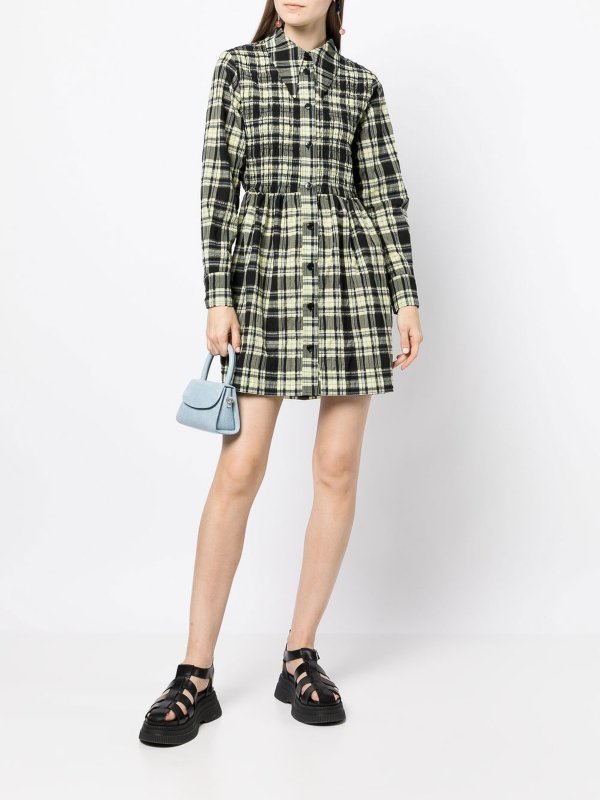 iKRIX GANNI: Organic cotton checked shirt dress