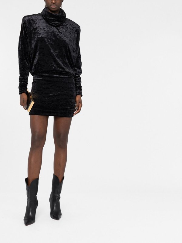 SAINT LAURENT: knee length dresses online - Black dress