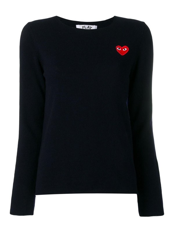 COMME DES GARCONS: Strickpullover mit Rundhalsausschnitt - Rundhalspullover - Blau
