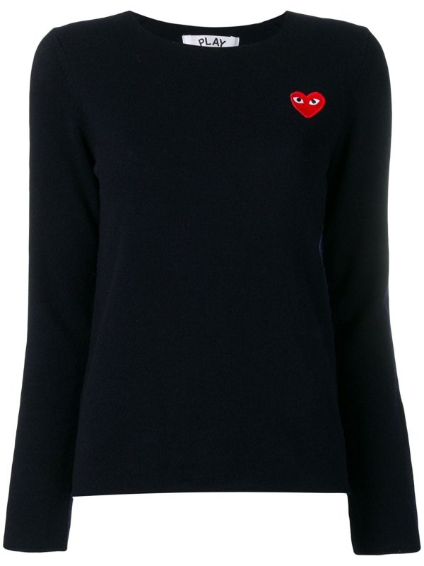 COMME DES GARCONS: Strickpullover mit Rundhalsausschnitt online - Rundhalspullover - Blau