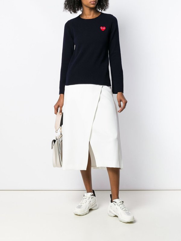 iKRIX COMME DES GARCONS: Strickpullover mit Rundhalsausschnitt - Rundhalspullover - Blau