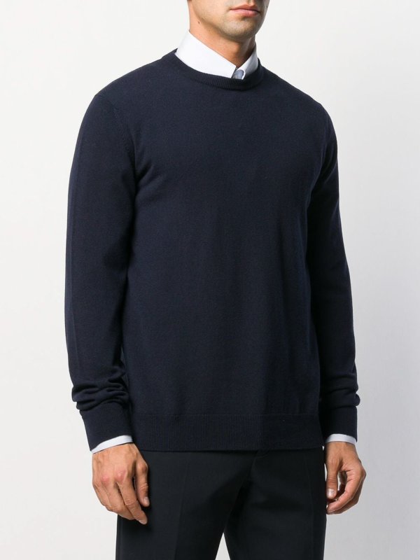 iKRIX GIORGIO ARMANI: Strickpullover mit Rundhalsausschnitt - Rundhalspullover - Blau