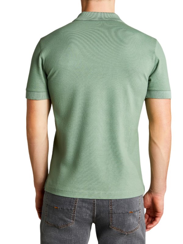 Tシャツ・カットソー Fay Short-sleeved cotton polo shirt (NPMB2501340UCX U806) Fay Short-sleeved polo shirt - Green - Men | NPMB246135STDWV009