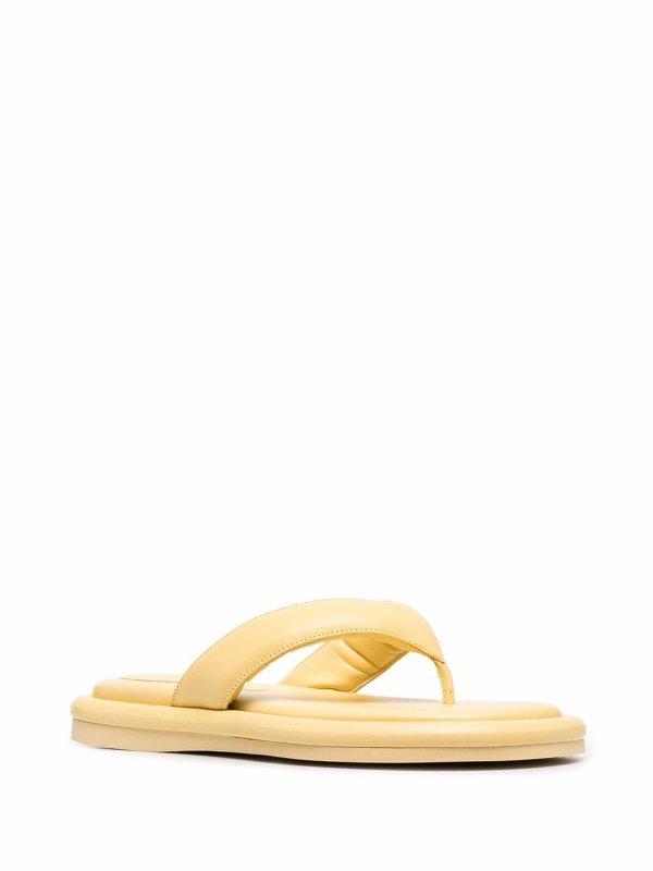 GIA BORGHINI: sandals online - Leather puffy flat thong slippers