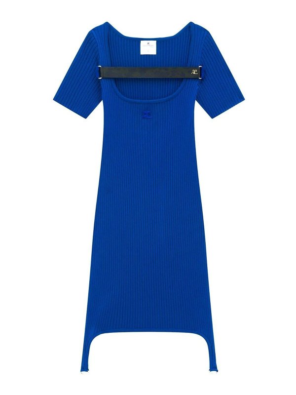 Courreges: Pull col rond - Pull Col Rond - Bleu
