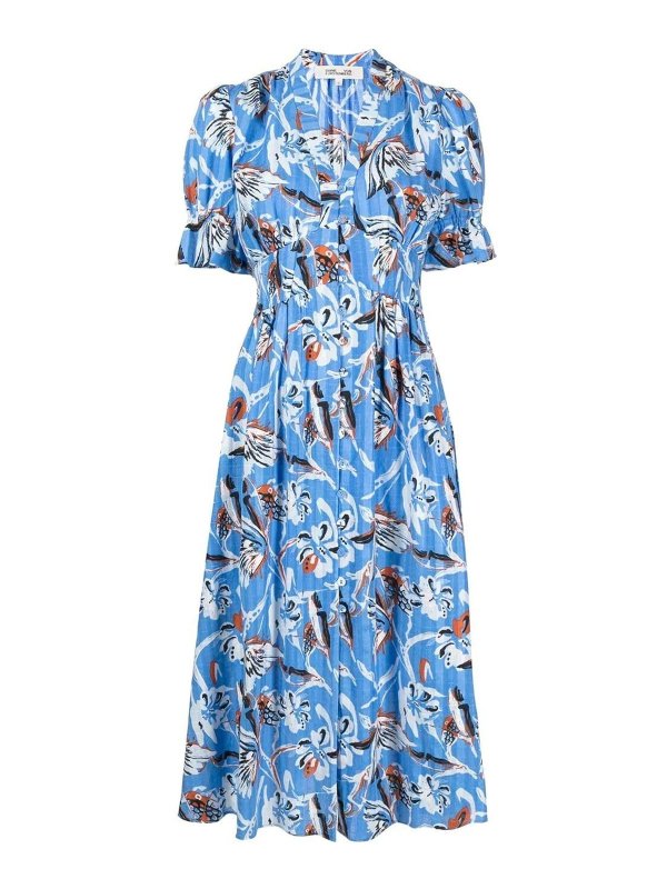 Diane von Furstenberg: ニーレングスドレス - 膝丈ドレス - ブルー