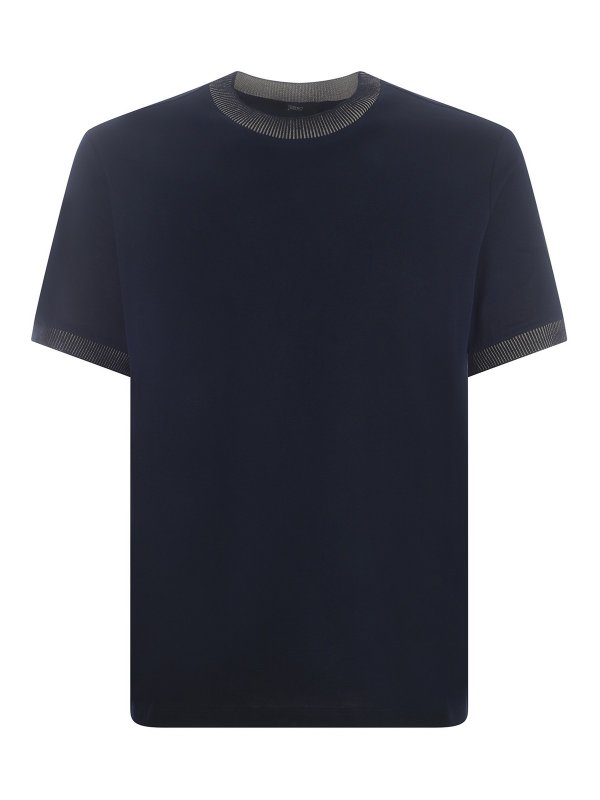 HERNO: T-shirts - T-Shirt - Blau