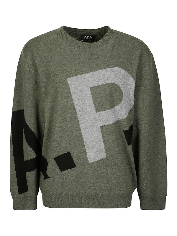 A.P.C.: Suéteres con cuello pico - Suéter Cuello Redondo - Verde