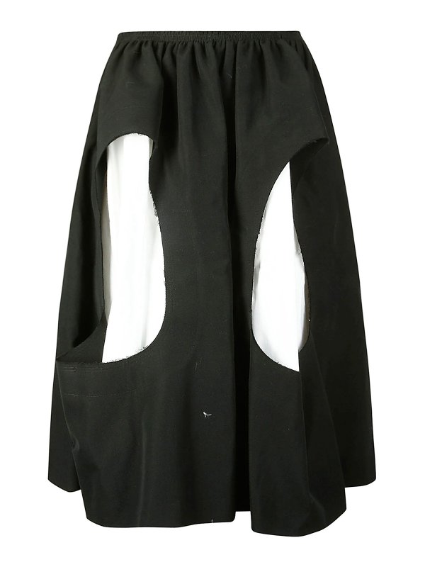 COMME DES GARCONS: Knielange und Midi Röcke - Midirock - Schwarz