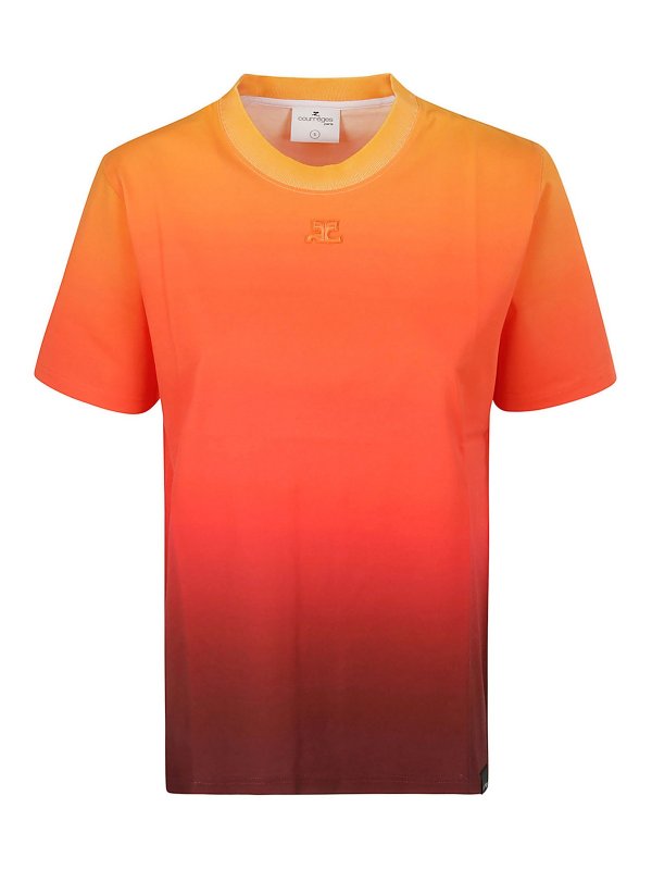 Courreges: T-shirts - T-Shirt - Gradient Sunset
