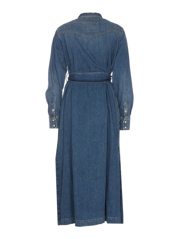 GOLDEN GOOSE: knee length dresses online - Denim chemisier dress