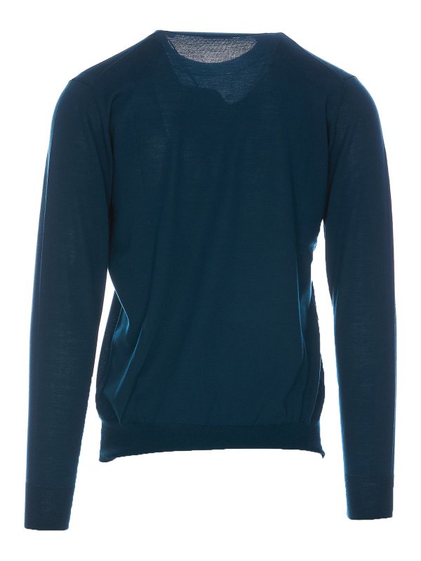 Paolo Pecora: Strickpullover mit Rundhalsausschnitt online - Rundhalspullover - Blau