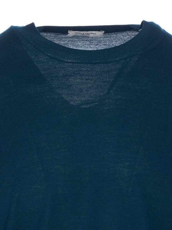 Rundhalspullover - Blau shop online: Paolo Pecora