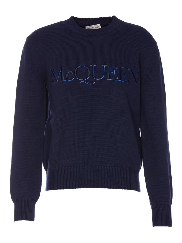 ALEXANDER MCQUEEN: crew necks - Mcqueen embroidered sweater