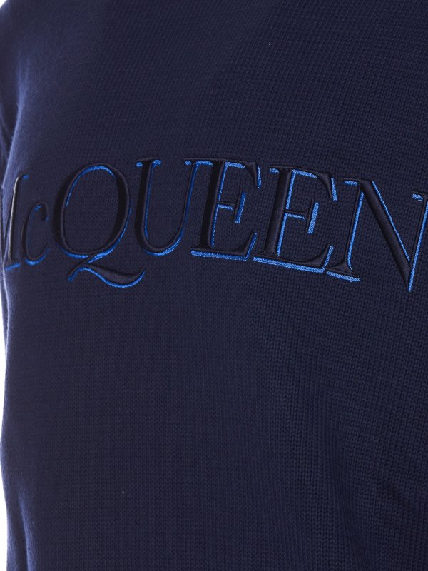 The Best Shops ALEXANDER MCQUEEN: crew necks - Mcqueen embroidered sweater