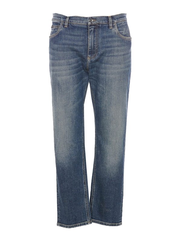 DOLCE & GABBANA: Jeans Rectos - Vaqueros Rectos - Azul