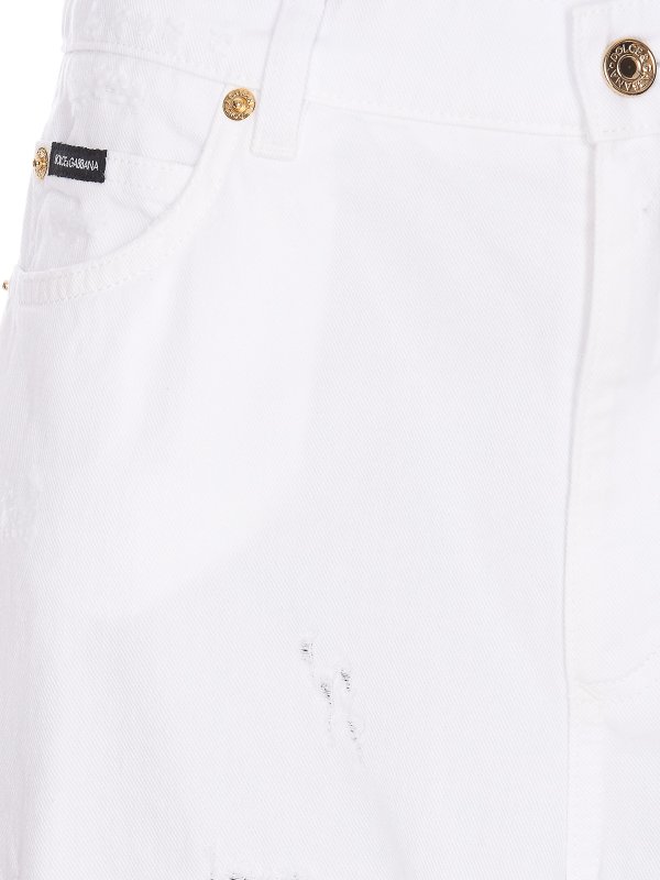 distressed denim jeans shop online: DOLCE & GABBANA