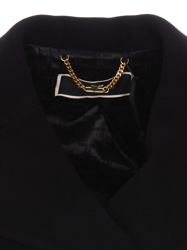 膝丈コート - 黒 shop online: ELISABETTA FRANCHI