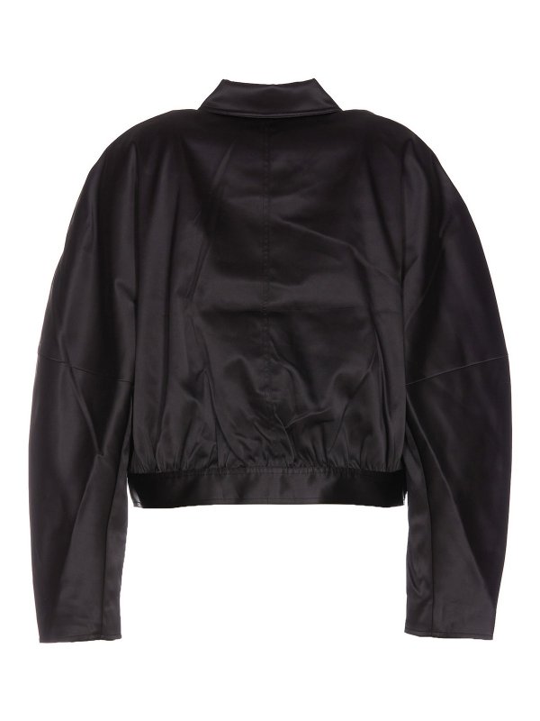GANNI: bombers online - Double satin short jacket