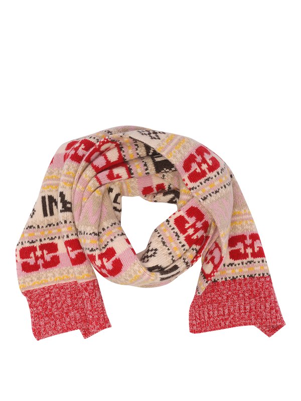 Graphic wool scarf