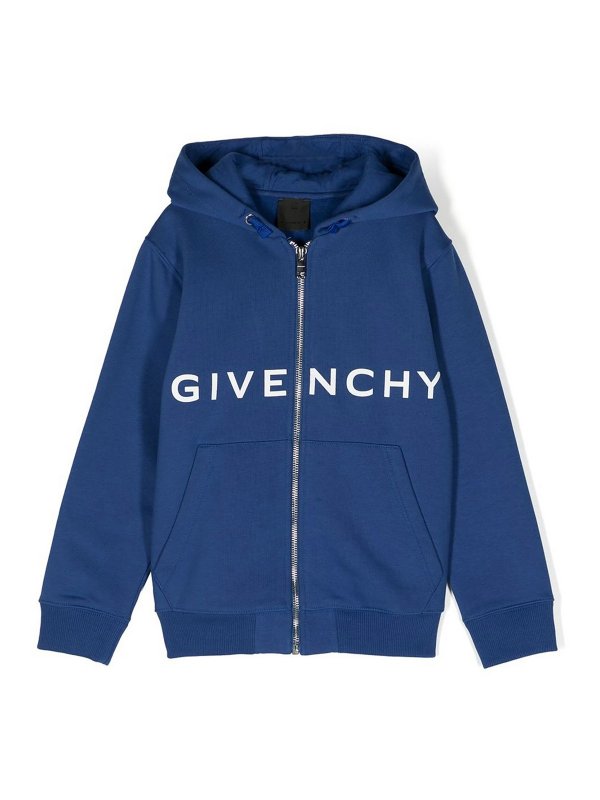 GIVENCHY: Sweatshirts & Sweaters - Logo-print zip-fastening hoodie