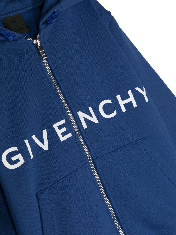 The Best Shops GIVENCHY: Sweatshirts & Sweaters - Logo-print zip-fastening hoodie