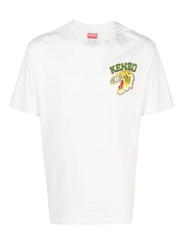 KENZO: T-shirts - Pull Col Rond - Blanc